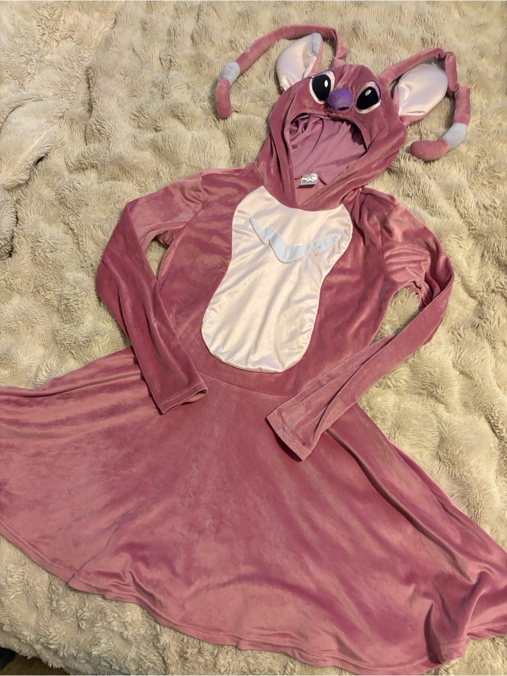 Disney Mauve Bunny Hoodie Dress Costume with Ear Hood